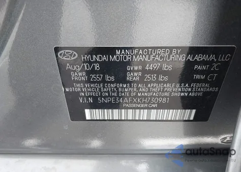 2019 Hyundai Sonata Sport из США, поврежденный, VIN 5NPE34AFXKH730981